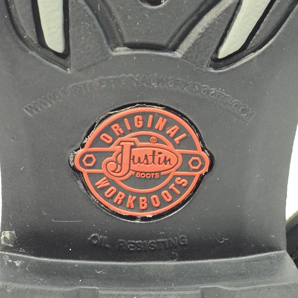 Justin Superintendent Mens 8D Brown Leather Soft Toe EH Western Work Saddle Vamp